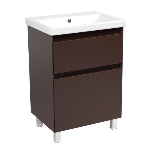 Elit Wood Brown Matte Bathroom Vanity Brown Matte 1