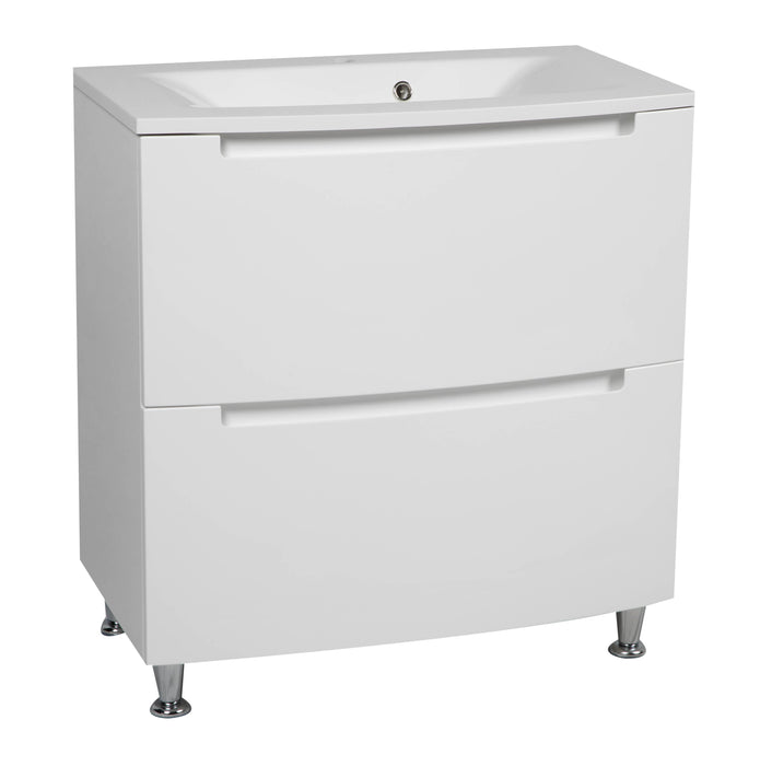 Delux Wood White Glossy Bathroom Vanity White Glossy 1