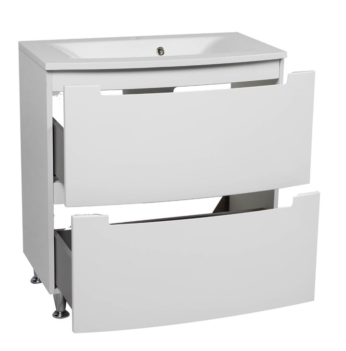 Delux Wood White Glossy Bathroom Vanity White Glossy 3