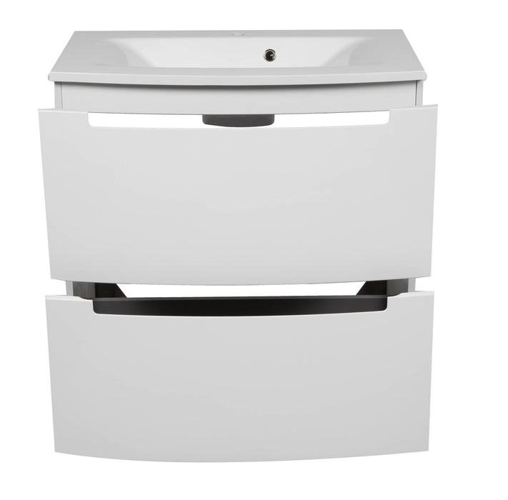 Delux Wood White Glossy Bathroom Vanity White Glossy 4