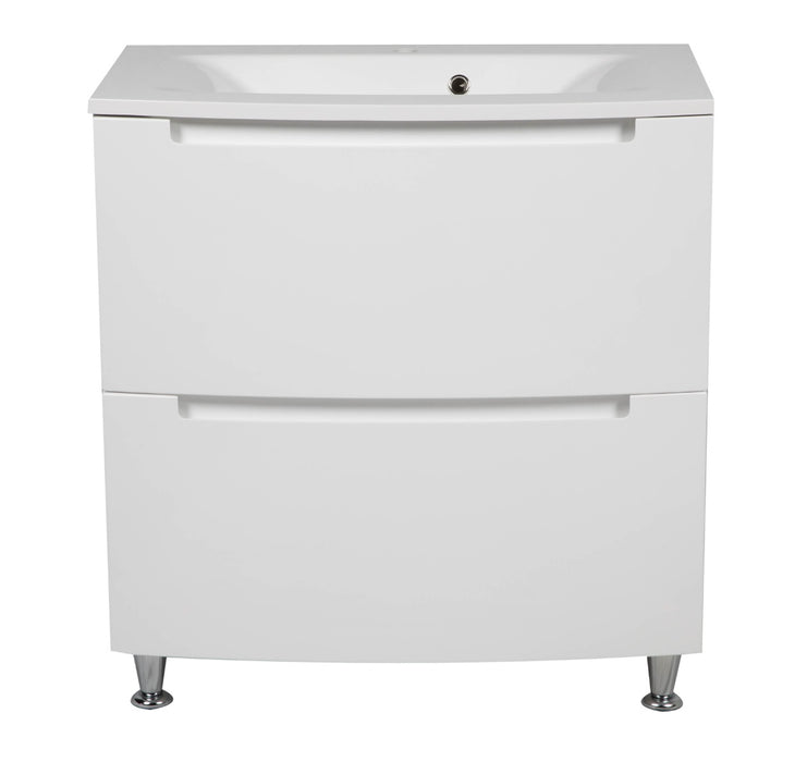 Delux Wood White Glossy Bathroom Vanity White Glossy 5