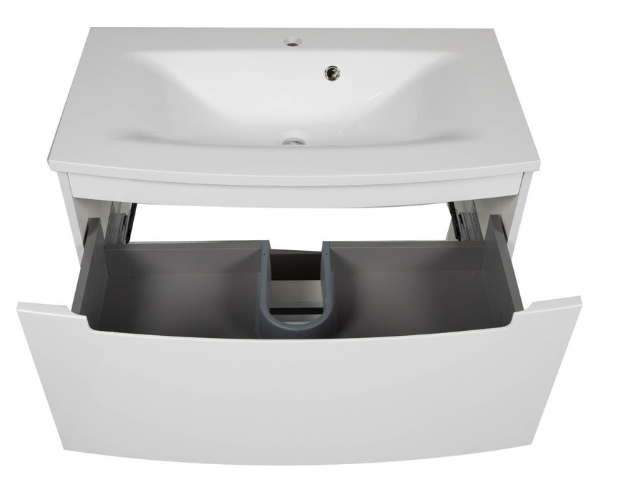 Delux Wood White Glossy Bathroom Vanity White Glossy 6