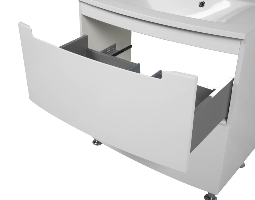 Delux Wood White Glossy Bathroom Vanity White Glossy 7