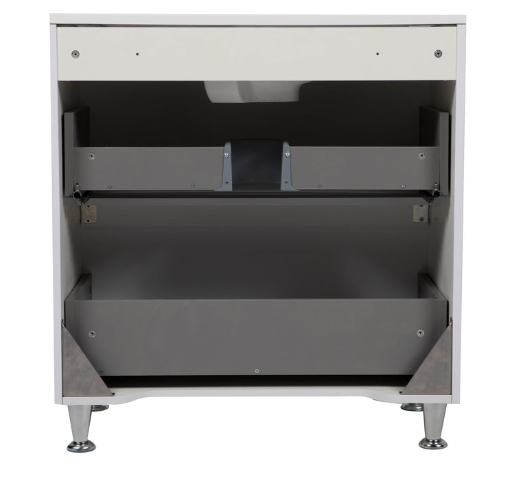 Delux Wood White Glossy Bathroom Vanity White Glossy 5