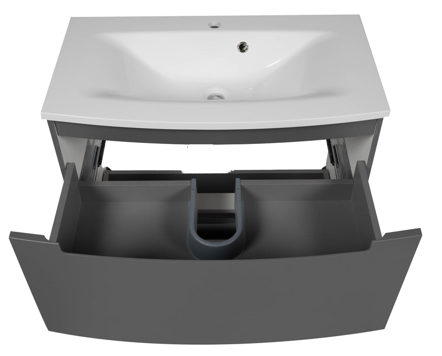 Delux Wood Gray Matte Bathroom Vanity Gray Matte 4