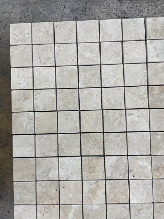 Botticino Classico Honed Marble Mosaic - 2" x 2"