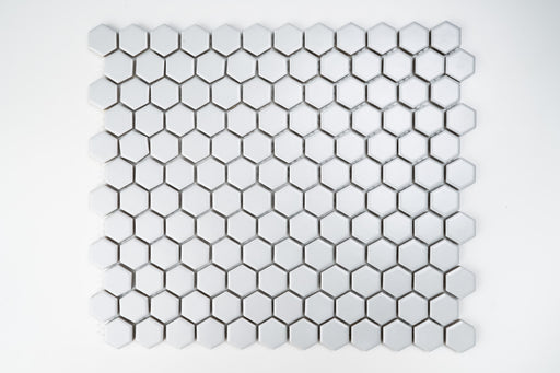 2x2 Hexagon Porcelain Mosaic Grey Tile Matte 1
