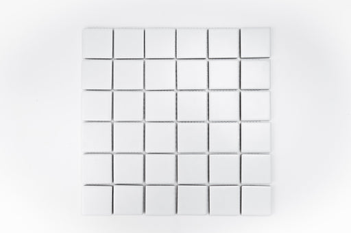 2x2 Sqaure Porcelain Mosaic White Tile Matte 1