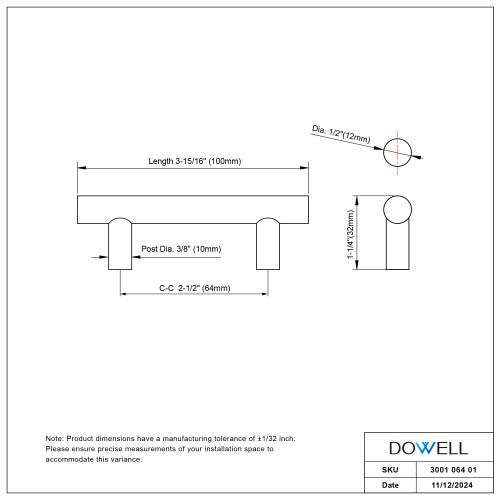 3001 Series Brushed Satin Stainless Steel Cabinet Pull 6