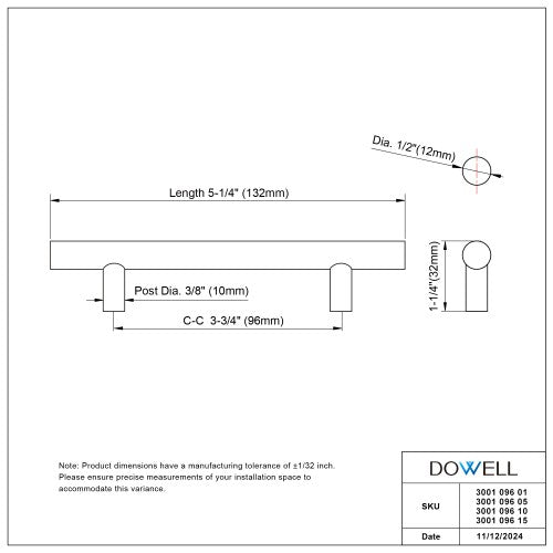 3001 Series Matte Black Aluminum Cabinet Pull 8