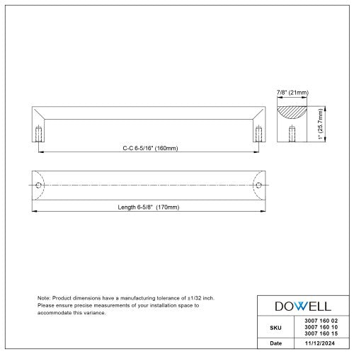 3007 Series Brushed Satin Nickel Metal Cabinet Pull 10