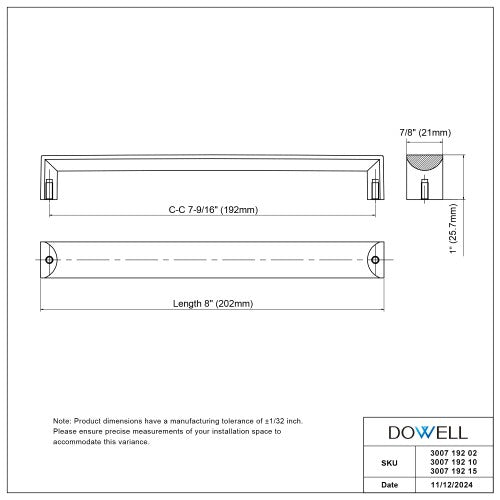 3007 Series Brushed Satin Nickel Metal Cabinet Pull 10