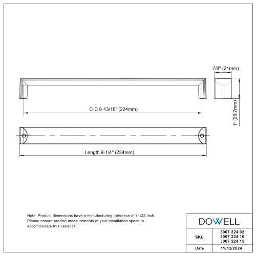 3007 Series Matte Black Metal Cabinet Pull 9