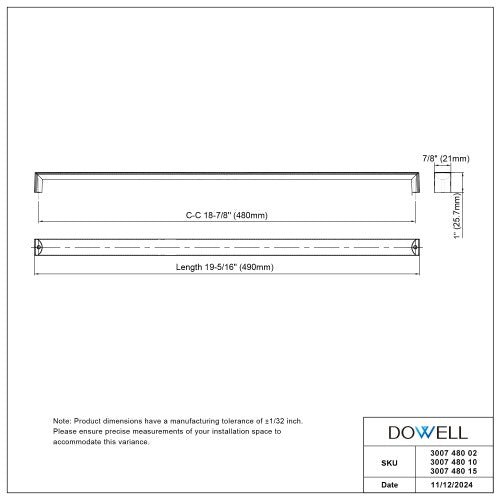 3007 Series Matte Black Metal Cabinet Pull 9
