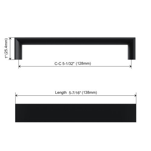3007 Series Matte Black Metal Cabinet Pull 4