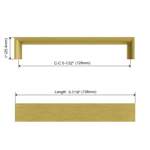 3007 Series Brushed Brass Metal Cabinet Pull 3