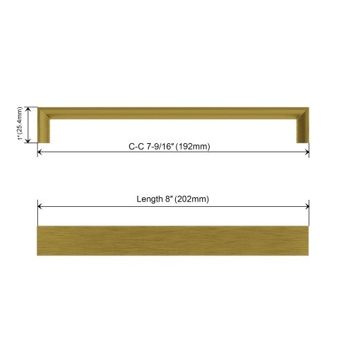 3007 Series Brushed Brass Metal Cabinet Pull 3
