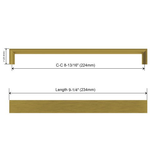 3007 Series Brushed Brass Metal Cabinet Pull 3