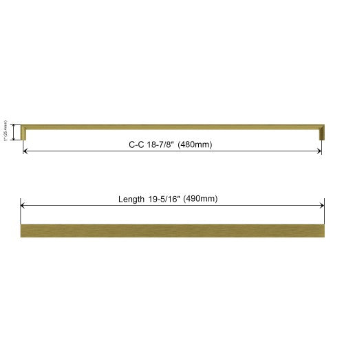 3007 Series Brushed Brass Metal Cabinet Pull 3