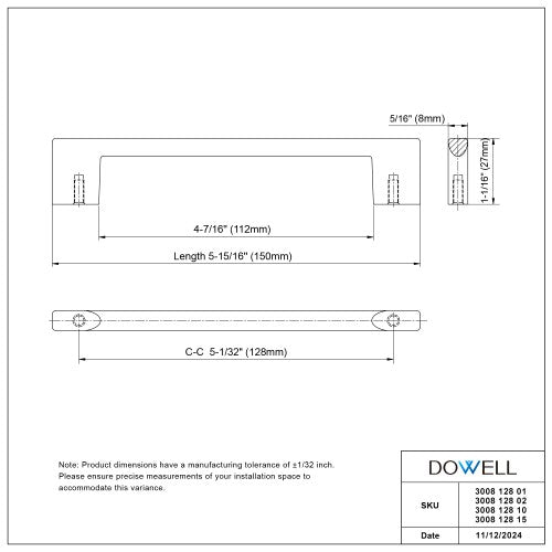 3008 Series Brushed Brass Metal Cabinet Pull 5