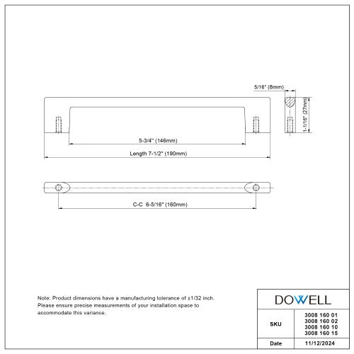 3008 Series Black Metal Cabinet Pull 5