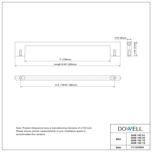 3008 Series Black Metal Cabinet Pull 5