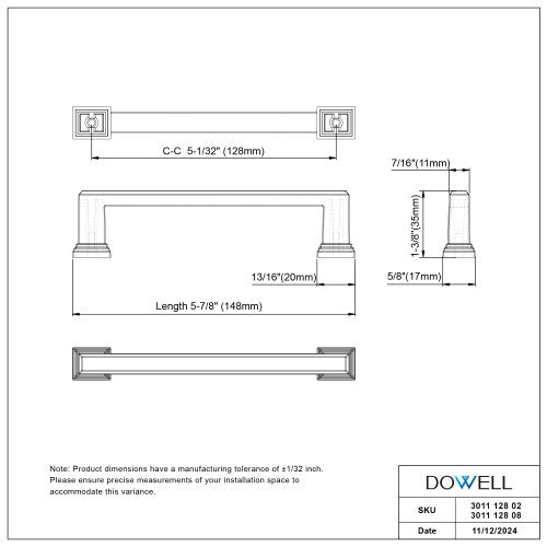 3011 Series Brushed Satin Nickel Metal Cabinet Pull 7