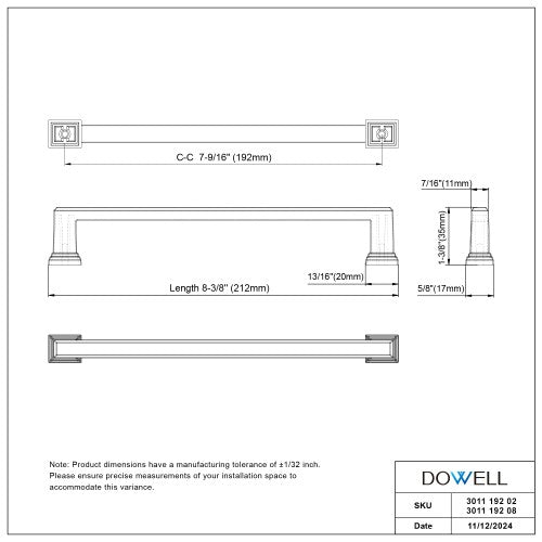 3011 Series Brushed Satin Nickel Metal Cabinet Pull 7