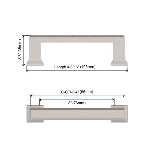 3011 Series Brushed Satin Nickel Metal Cabinet Pull 4