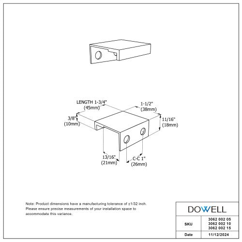 3062 Series Brushed Satin Metal Cabinet Pull 7