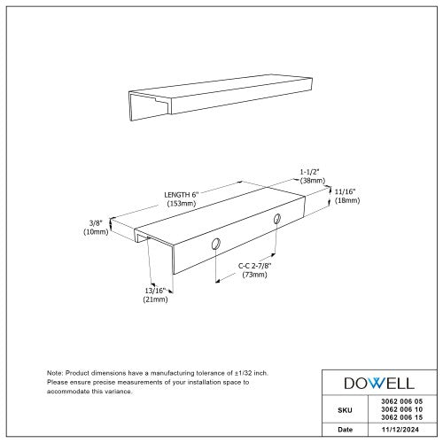 3062 Series Matte Black Metal Cabinet Pull 7