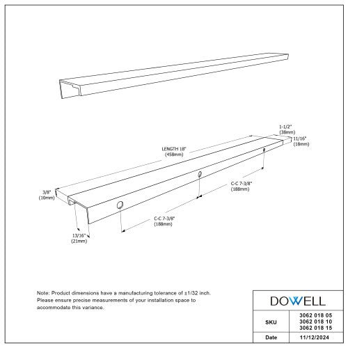 3062 Series Matte Black Metal Cabinet Pull 7