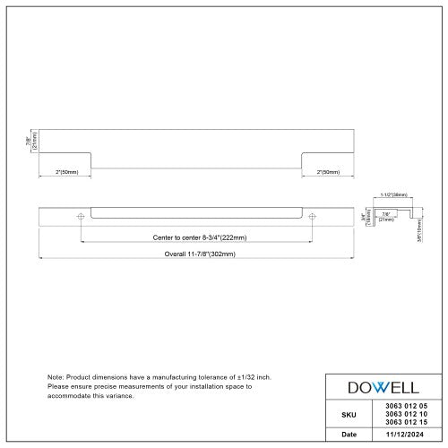 3063 Series Brushed Satin Nickel Metal Cabinet Pull 4