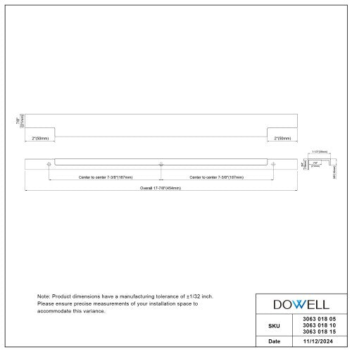 3063 Series Matte Black Metal Cabinet Pull 4