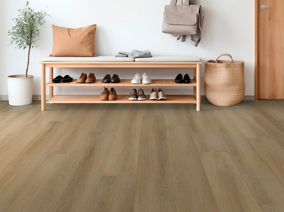 Dwell Vinyl Homespun Brown Resilient Luxury Vinyl Plank ScufResist 2