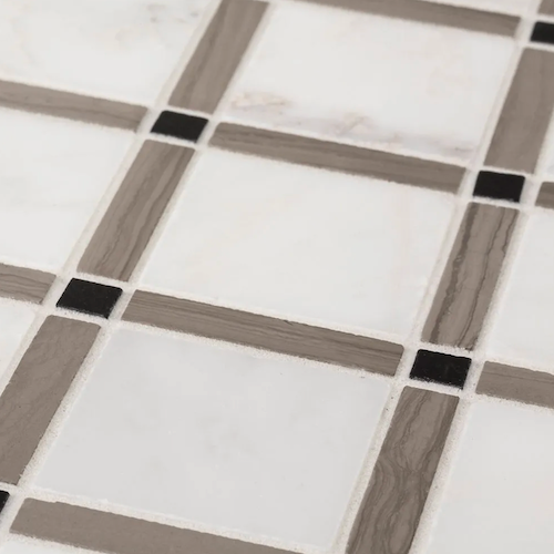 Stream Stone Marble & Limestone Sleek B White / Taupe