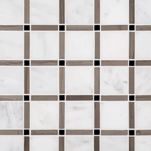 Stream Stone Sleek B White / Taupe Honed