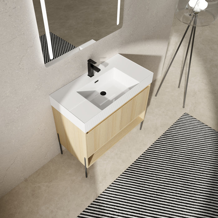 Wood Oak Bathroom Vanity Oak 2