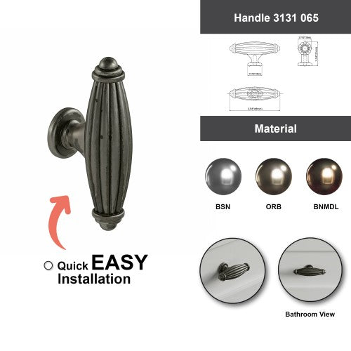 3131 Series Black Nickel polish by Machine w/ Dull Lacquer Metal Cabinet Knob 7
