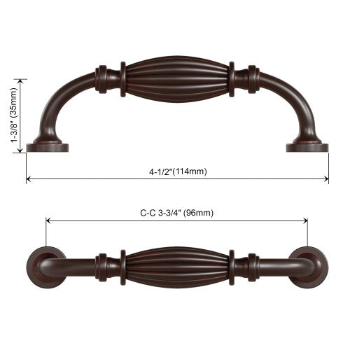 3131 Series Oil Rubbed Bronze  Metal Cabinet Pull 5