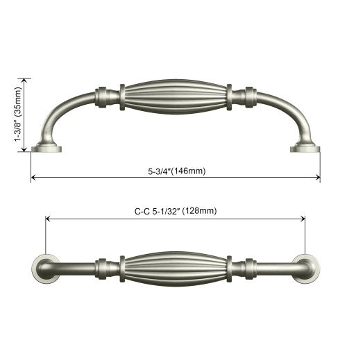 3131 Series Brush Satin Nickel Metal Cabinet Pull 6
