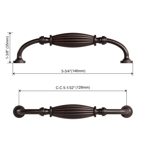 3131 Series Oil Rubbed Bronze  Metal Cabinet Pull 5