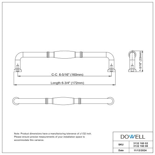 3132 Series Oil Rubbed Bronze  Metal Cabinet Pull 6