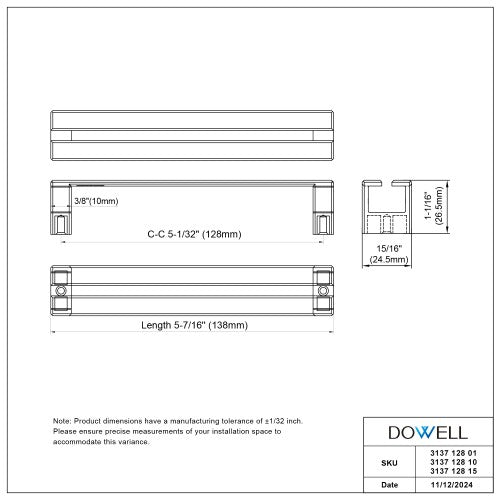 3137 Series Matte Black Metal Cabinet Pull 6
