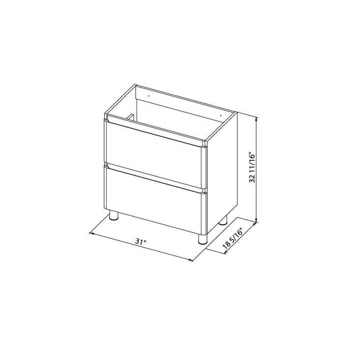 Comfort Wood White Glossy Bathroom Vanity White Glossy 7