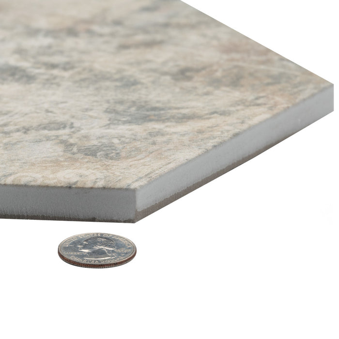 Tivoli Porcelain Hex Tapestry Tile Matte 11