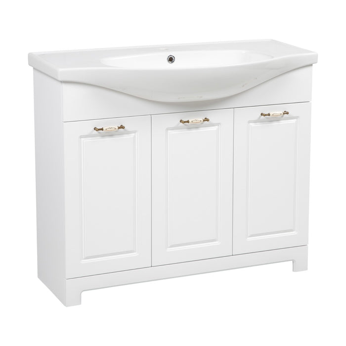 Classic Wood White Matte Bathroom Vanity White Matte 1