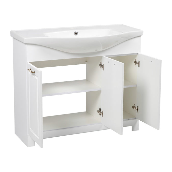 Classic Wood White Matte Bathroom Vanity White Matte 3