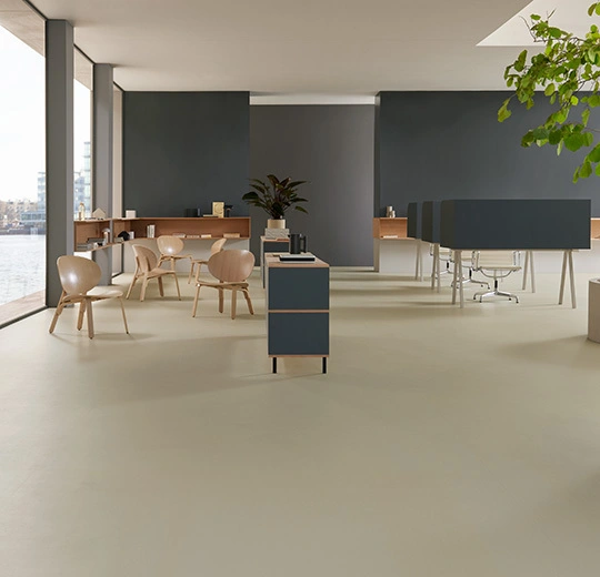 Marmoleum Walton Uni and Cirrus Stucco Linoleum 3378-cut