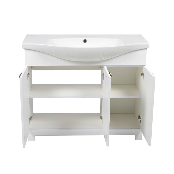 Classic Wood White Matte Bathroom Vanity White Matte 4